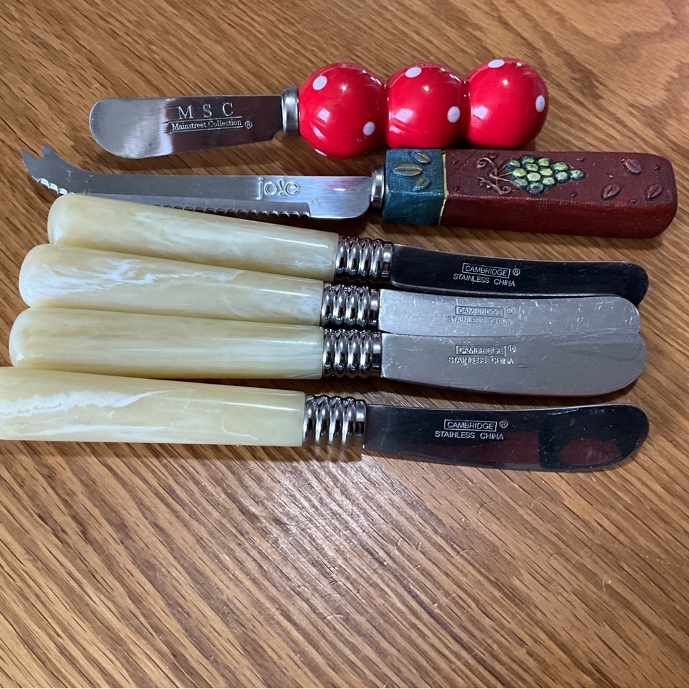 Cambridge Stainless Steel MSC Butter Knifes Jo!e Cheese Knife Lot Set
